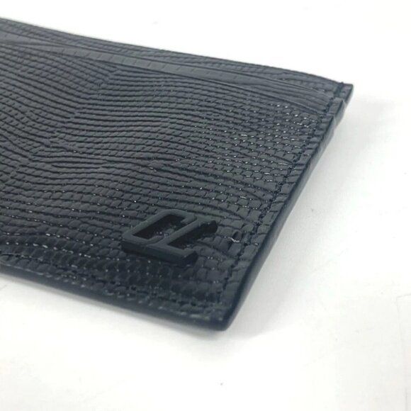Christian Louboutin 3225316 M KIOS logo Pass Case Card Case Leather Black Unused - Picture 7 of 14